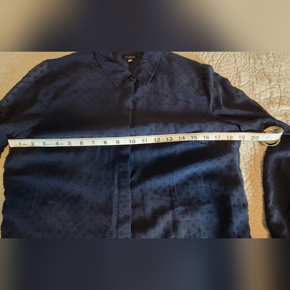 Talbots Blue Multi Layer Blouse Size Small - image 7